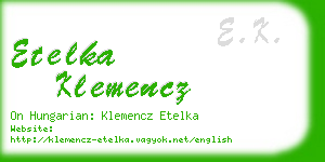 etelka klemencz business card